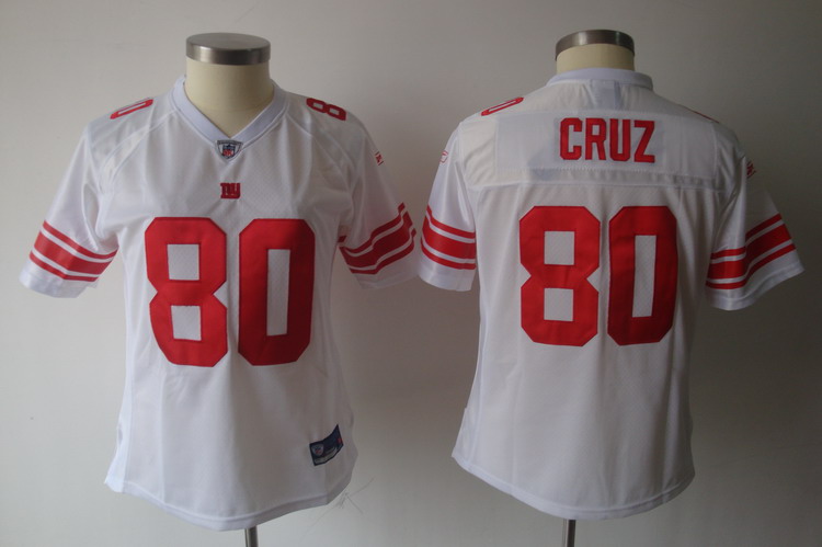 Giants #80 Victor Cruz White Women's Team Color Stitched NFL Jersey - Click Image to Close